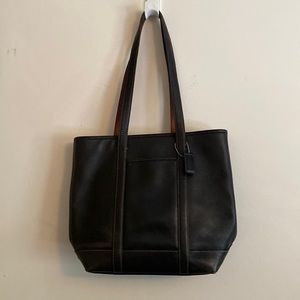 Dark Brown Leather Coach Handbag Purse Genuine Leather Hampton 5187 Tote